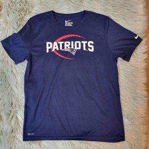 Nike Patriots Football Navy Blue Dri-Fit T-Shirt Kid's Size XL